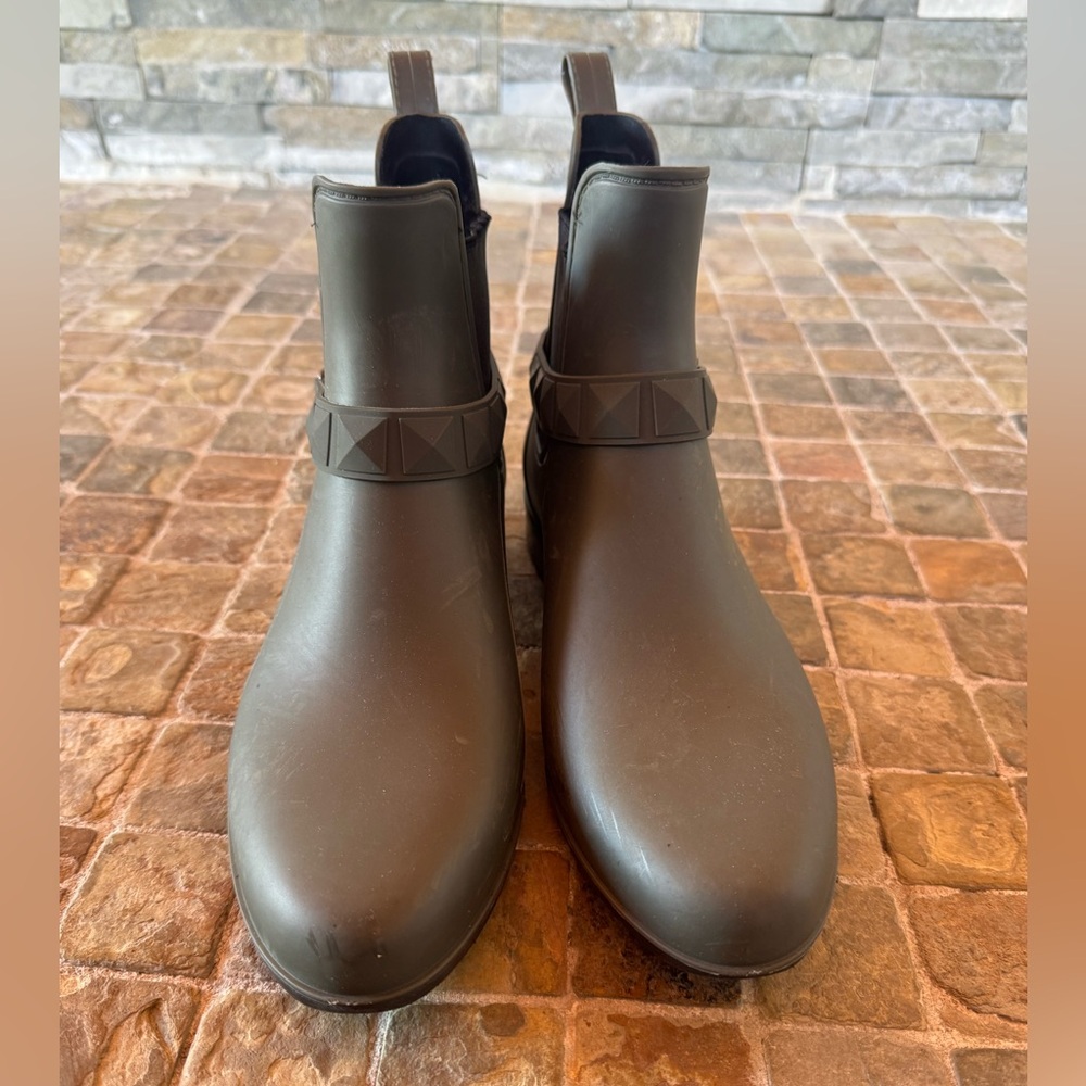 Natural soul rain boots / Stylish Green Ankle Boots - Picture 2 of 7